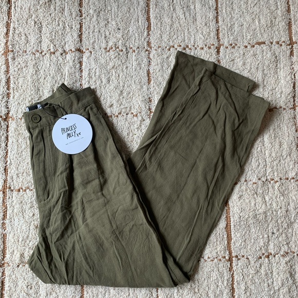 New with tags Princess Polly O’mealy pants trouser olive green size 2 - Picture 2 of 4